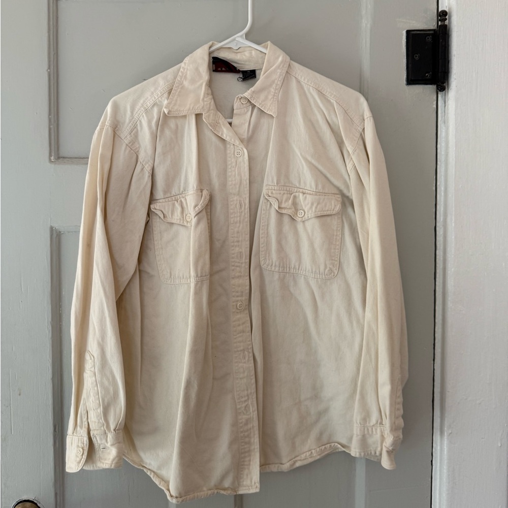 Vintage Cream Button-Up Shirt